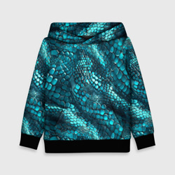 Детская толстовка 3D Бирюзовая чешуя рептилии - абстрактный паттерн