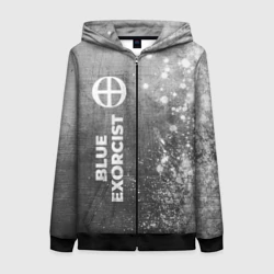 Женская толстовка 3D на молнии Blue Exorcist - grey gradient по-вертикали