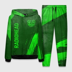 Женский костюм с толстовкой 3D Radiohead - green gradient вертикально