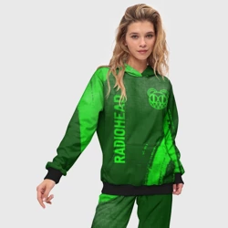Женский костюм с толстовкой 3D Radiohead - green gradient вертикально - фото 2