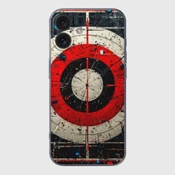 Чехол для iPhone 16 силиконовый с защитой камеры Мишень на черном