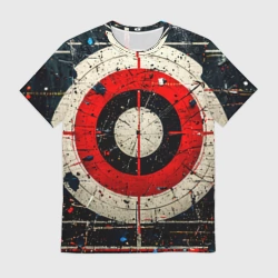 Мужская футболка 3D Мишень на черном