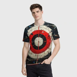 Мужская футболка 3D Мишень на черном - фото 2