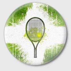 Значок Теннисная ракетка в зеленом