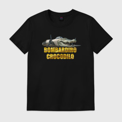 Мужская футболка хлопок Bombardiro Crocodilo - Brainrot animals meme