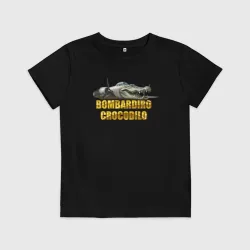 Детская футболка хлопок Bombardiro Crocodilo - Brainrot animals meme