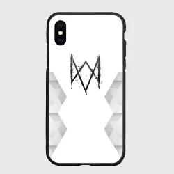 Чехол для iPhone XS Max матовый Watch Dogs white poly