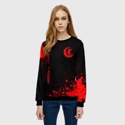 Женский свитшот 3D Angels of Death - red gradient вертикально - фото 2