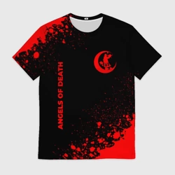 Мужская футболка 3D Angels of Death - red gradient вертикально