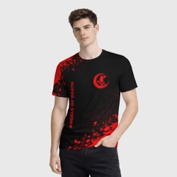 Мужская футболка 3D Angels of Death - red gradient вертикально - фото 2