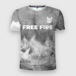 Мужская футболка 3D Slim Free Fire - grey gradient посередине