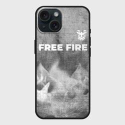 Чехол силиконовый для Apple iPhone 15 матовый Free Fire - grey gradient посередине