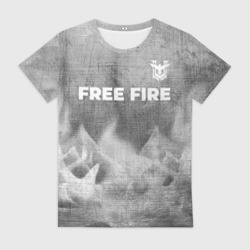 Женская футболка 3D Free Fire - grey gradient посередине