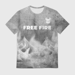 Мужская футболка 3D Free Fire - grey gradient посередине