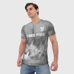 Мужская футболка 3D Free Fire - grey gradient посередине - фото 2