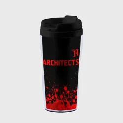 Термокружка-непроливайка Architects - red gradient посередине