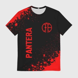 Мужская футболка 3D Pantera - red gradient вертикально