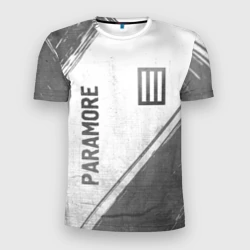 Мужская футболка 3D Slim Paramore - white gradient вертикально