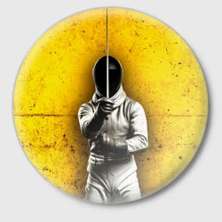 Значок Фехтовальщик с рапирой на желтом