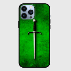 Чехол для iPhone 13 Pro Max Сабля на зеленом