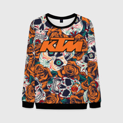 Мужской свитшот 3D Оранжевые черепа КТМ