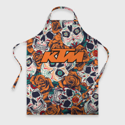 Фартук 3D Оранжевые черепа КТМ