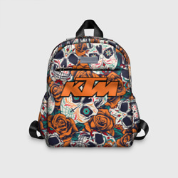 Детский рюкзак 3D Оранжевые черепа КТМ
