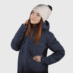 Шапка 3D c помпоном Светлый оттенок цвета года 2025 Пантон - фото 2