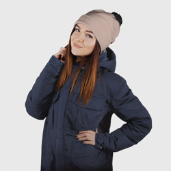 Шапка 3D c помпоном Светлый оттенок цвета года 2025 от Пантон - фото 2