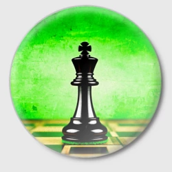 Значок Шахматный король на зеленом