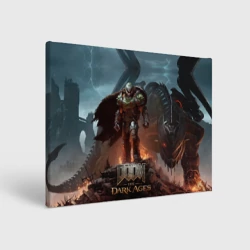 Холст прямоугольный Думгай и меха дракон Doom the dark ages