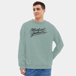 Мужской свитшот oversize без начеса хлопок Автограф Майкла Джексона - фото 2
