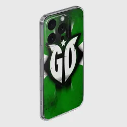 Чехол для iPhone 16 Pro Max силиконовый с защитой камеры Go на зеленом - фото 2