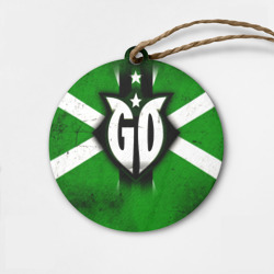 Деревянная игрушка круг Go на зеленом