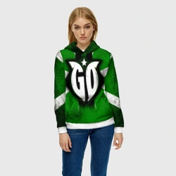 Женская толстовка 3D Go на зеленом - фото 2