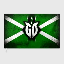 Флаг 3D Go на зеленом