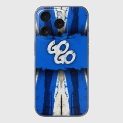 Чехол для iPhone 15 Pro Max силиконовый с защитой камеры Go Go на синем
