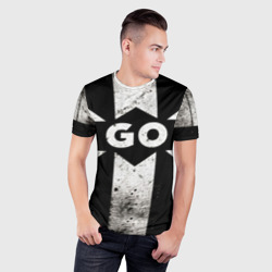 Мужская футболка 3D Slim Go в черно-белом - фото 2