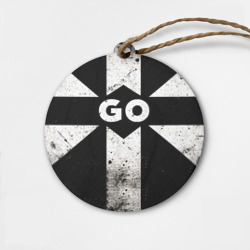 Деревянная игрушка круг Go в черно-белом