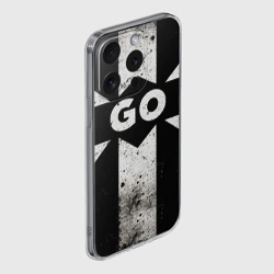Чехол для iPhone 15 Pro Max силиконовый с защитой камеры Go в черно-белом - фото 2