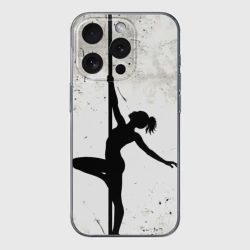 Чехол для iPhone 15 Pro силиконовый с защитой камеры Pole Dance 