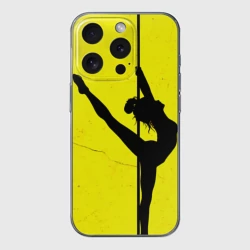 Чехол для iPhone 15 Pro Max силиконовый с защитой камеры Танец на шесте 