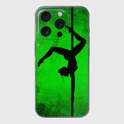 Чехол для iPhone 15 Pro Max силиконовый с защитой камеры Танец на пилоне 