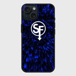 Чехол силиконовый для Apple iPhone 15 матовый Sally Face blue energy