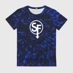 Женская футболка 3D Sally Face blue energy