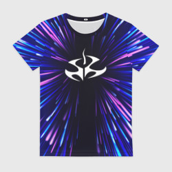 Женская футболка 3D Hitman neon energy