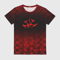 Женская футболка 3D Hitman red poly