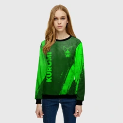 Женский свитшот 3D Kuromi - green gradient вертикально - фото 2