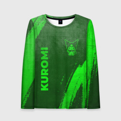 Женский лонгслив 3D Kuromi - green gradient вертикально
