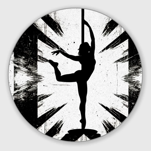 Круглый коврик для мышки Pole Dance танцовщица